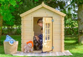 Cabane de jardin pour enfant en bois brut 105 x 105 cm - M570 Timbela