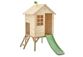 Cabane en bois enfant 18 mois toboggan