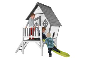 cabane en bois de hemlock pour enfant avec toboggan