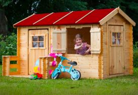 Cabane de jardin pour enfant en bois brut 223 x 164 cm - M503 Timbela
