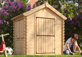 Cabane de jardin pour enfant en bois brut 130 x 106 cm - M516 Timbela