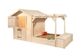 Maisonnette pour enfants avec bac à sable en bois Maisonnette pour enfants avec bac à sable en bois