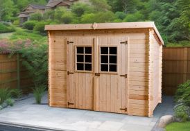 Abri de jardin en bois brut toiture monopente Foresta 5 m²