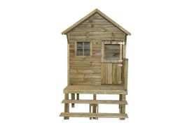 cabane d'enfant en bois traité autoclave maisonnette montée sur pilotis