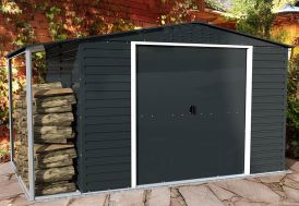Abri de jardin en métal anthracite avec auvent Duramax Alpine 8,3 m²