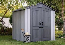 Abri de jardin en résine effet bois