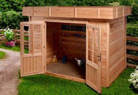 Cabanon de jardin en bois toit plat Habrita