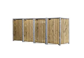 Cache poubelle extérieur en bois Hide quatre poubelles