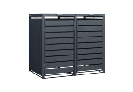 Cache-poubelle double en acier Kubus anthracite
