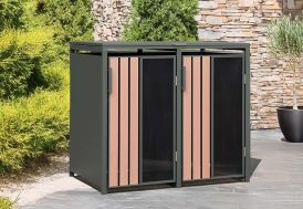 Cache-poubelle double en acier Westmann