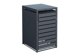 Cache-poubelle en acier Kubus 240 L gris anthracite