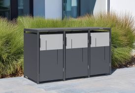 Cache-poubelle triple en métal Westmann