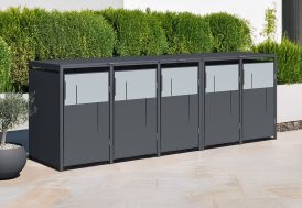 Cache-poubelle en acier Westmann 5 poubelles
