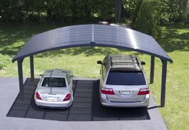 Carport double en aluminium et polycarbonate Arizona