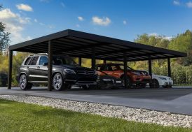 Carport 4 voitures en aluminium et polycarbonate Canopia Oslo