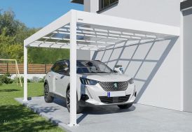 Carport adossé en aluminium et polycarbonate Libeccio – 16,28 m²