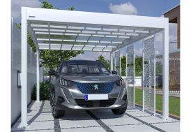 Carport en aluminium et polycarbonate Libeccio + 3 claustras – 16,6 m²