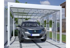 Carport en aluminium et polycarbonate Libeccio + 5 claustras – 16,6 m²