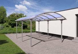 carport aluminium 6 poteaux avec toit en polycarbonate