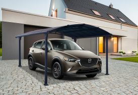 Carport simple autoportant en aluminium - 1 voiture - 15,3 m² - Gris -  GENARO