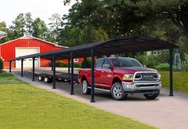Carport Palram en aluminium et polycarbonate 12,7 m pour voiture et remorque