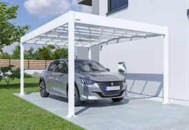 Carport en aluminium et polycarbonate Libeccio blanc