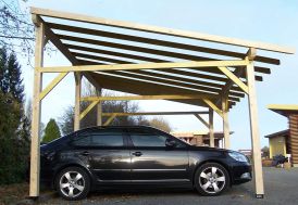 Carport 2 voitures en bois traité Habrita