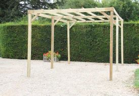 Carport Sans Couverture en Bois de Pin Traité Habrita 15 m²