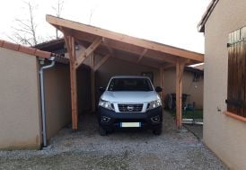 Carport en bois 1 voiture hauteur de passage 2,50 m 