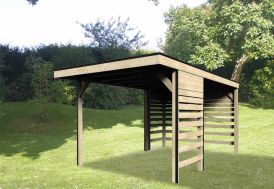 Abri une pente, 450cmx750cm, bois douglas francais, carport