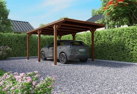 Carport en bois traité avec couverture en polycarbonate