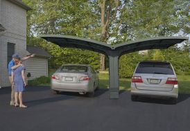 Carport Double Aluminium et Polycarbonate Arizona 28,6 m² 