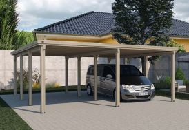 Carport double en bois de pin