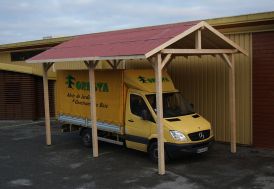 Carport + Abri de Jardin en Bois Traité Autoclave (4x7m) - Solid