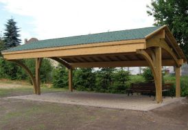 carport en bois 3 voitures toiture shingle vert