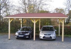 Carport Monopente en Bois d’Épicéa Traité 22 m² 