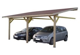 Carport Mural en Bois d’Épicéa Traité 22 m² 