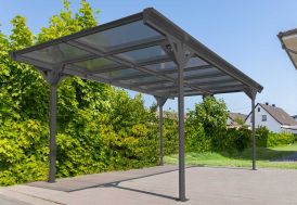 Carport simple en aluminium et polycarbonate couleur anthracite