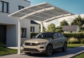 Carport en aluminium et polycarbonate finition blanche