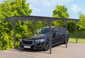 Carport simple en aluminium et polycarbonate couleur anthracite