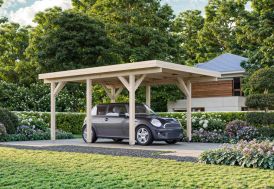 Carport simple toit plat en bois brut Palmako Karl 11,7 m²