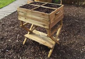 carré potager en hauteur en bois imprégné autoclave 80 x 60 x 100 cm