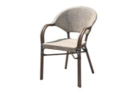 fauteuil de jardin empilable imitation bambou en aluminium 