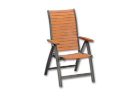 Chaise de Jardin Pliante en Bois d’Eucalyptus et Aluminium Mountfield Flamingo