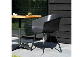Chaise de jardin en résine et aluminium Amalia noir