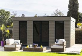 chalet de jardin isolé et habitable 21 m² en bois avec double vitrage