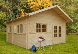 Chalet en bois habitable isolé 90 mm double vitrage toit plat 23,04 m² -  Décor et Jardin