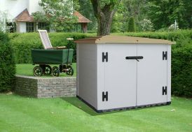 coffre de rangement en PVC à installer dans le jardin