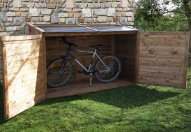 Coffre de Rangement en Bois pour 2 Vélos 182x82x164cm (l,l,h) - Rowlinson