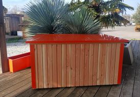 Coffre de jardin en bois Douglas et aluminium Fabric Style